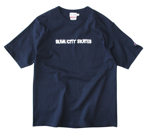 http://www.houyhnhnm.jp/fashion/news/images/9.flaph%C3%97SLAM%20LINE%20LOGO%20TEE%20NAVY.jpg