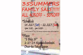 35SUMMERSが、7月14日からファミリーセールを開催です。