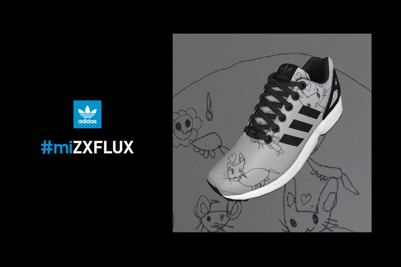 子供が描いた絵をスニーカーに。思い出づくりにも使えるアディダスのカスタムサービス「mi ZX Flux Photo Print」。