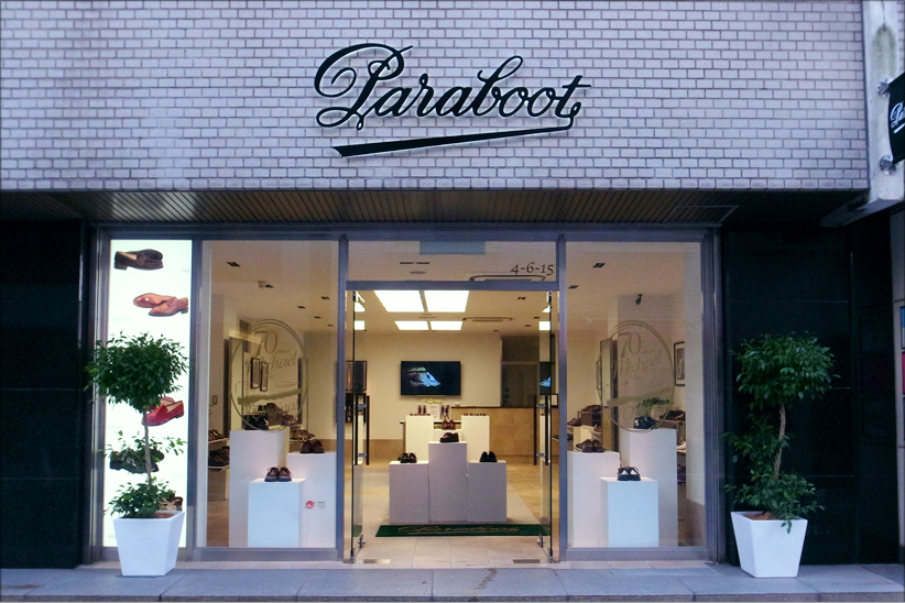 国内2店舗目となるパラブーツの直営店は、大阪屈指の靴好きのエリアに。