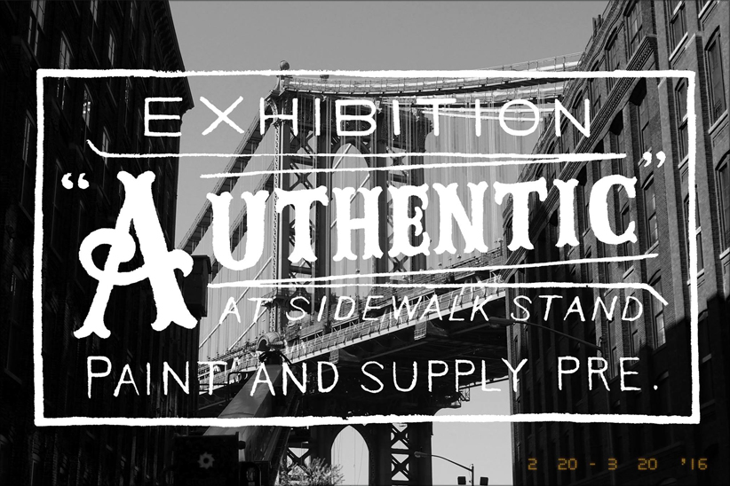 中目黒SIDEWALKSTANDにて、チョーク・アートと写真の展示"AUTHENTIC"が開催中。