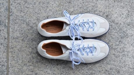 Mint Designs' custom-made sneakers, which work in clear blue, are available for pre-sale. Limited edition kitchenware will also be available.