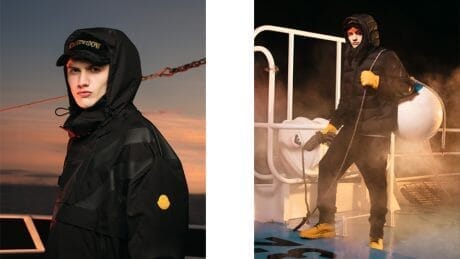 モンクレールとオフホワイトによる、新カプセルコレクションは”荒海の漁師”をイメージ。