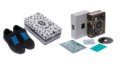 C.E. x Vans sneakers, book , and Beams special order wear all at once.