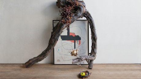 Bilogue, an exhibition depicting the relationship between ikebana and painting . . at Nakameguro Brick and Mortar.