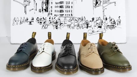 A cultural mix of Japan, the U.S., and the U.K. . A monumental collaboration between Dr. Martens and Engineered Garments.