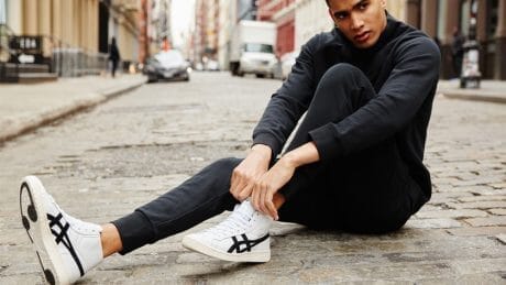 A new sneaker from Asics Tiger, a modification of the classic basketball shoe.