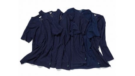 Gentle on the environment and on people's skin. Hemp and organic cotton mixed indigo T-shirt from Go Hemp.
