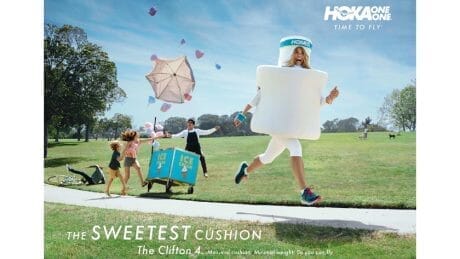 Running marshmallows" appearing across the country! Hoka Oneone's unique campaign.