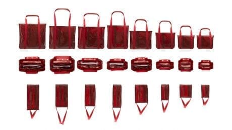 Chacori created this intense red transparent tote bag for DSM.