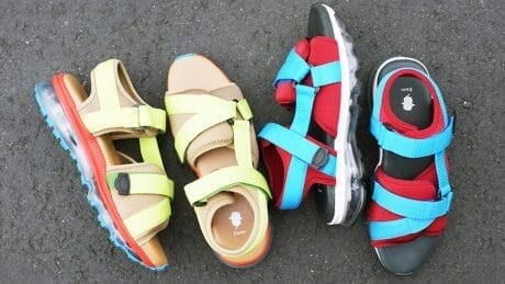 The collaborative sandals by Name and Tomo & C.O. with air soles are fresh.