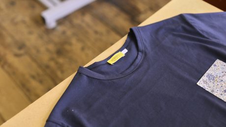 Liberty print on . Luxurious sunspel pocket tee.