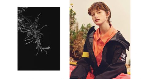 ドアを開けたらそこはアウトドアの世界。カリマーのルックが今回も白眉の出来です。