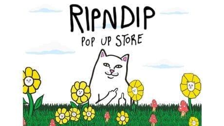 中指を立てた白ネコでお馴染み。リップンディップによるポップアップストアがオープン。