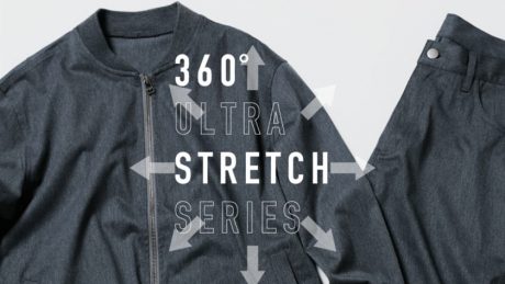 Ignio's stretch series stretches 360 degrees. The price is 10,000 yen under for the top and bottom.