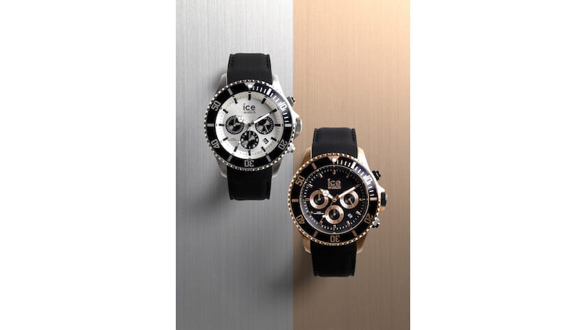 Ice Watch クロノグラフ ブラック ICE chrono - ブラックゴールド - ミディアム | アイスウォッチ