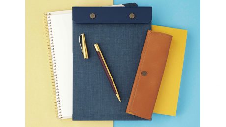 The revolutionary pen "uni by Postalco" is somewhere between a pencil and a ballpoint pen.