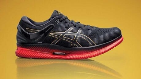 Reduces energy consumption by as much as one-fifth. A new concept running shoe by ASICS, METARIDE, is now available.