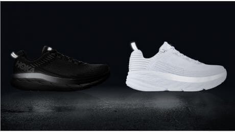 Hoka Oneone's popular model has evolved for night runs with reflectors.
