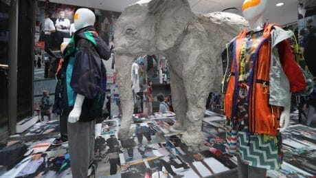 kolor's limited collection of intricate and graphical pieces. "An installation is currently being held at DSM Ginza.