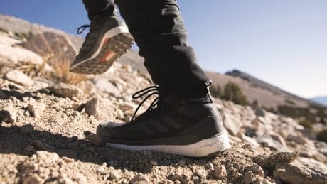 The adidas Terrex BOOST™ equipped shoes have evolved to fit better in the mountains.