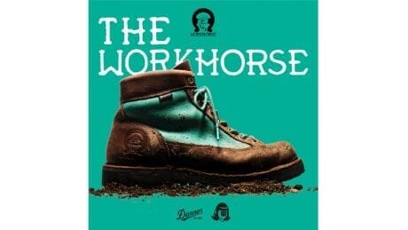 The boots, co-created by Danner and Tacoma Fuji Records, are a vibrant mint green.