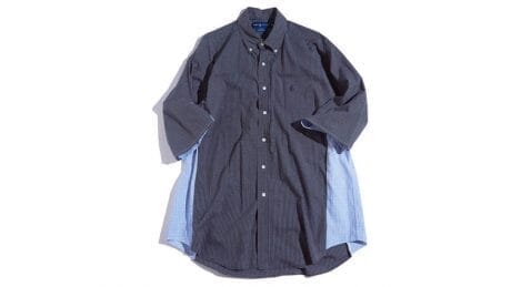 【フイナムズ先行販売】2枚のシャツをつなぎ合わせた、イマドキシルエットのリメイクシャツはいかがでしょう。