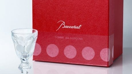 Baccarat Crystal products will be exhibited and sold at the Comme des Garçons Aoyama store. The event will be held at the Comme des Garçons Aoyama store.