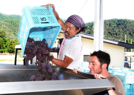 Yamagata and foreign winemakers co-created this wine. A natural wine with a good label design was born.