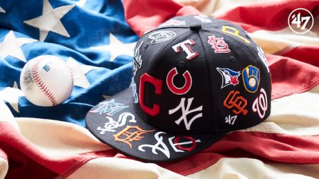 全方位にメジャーロゴ。オールスターゲームを記念したフォーティーセブンのキャップ。