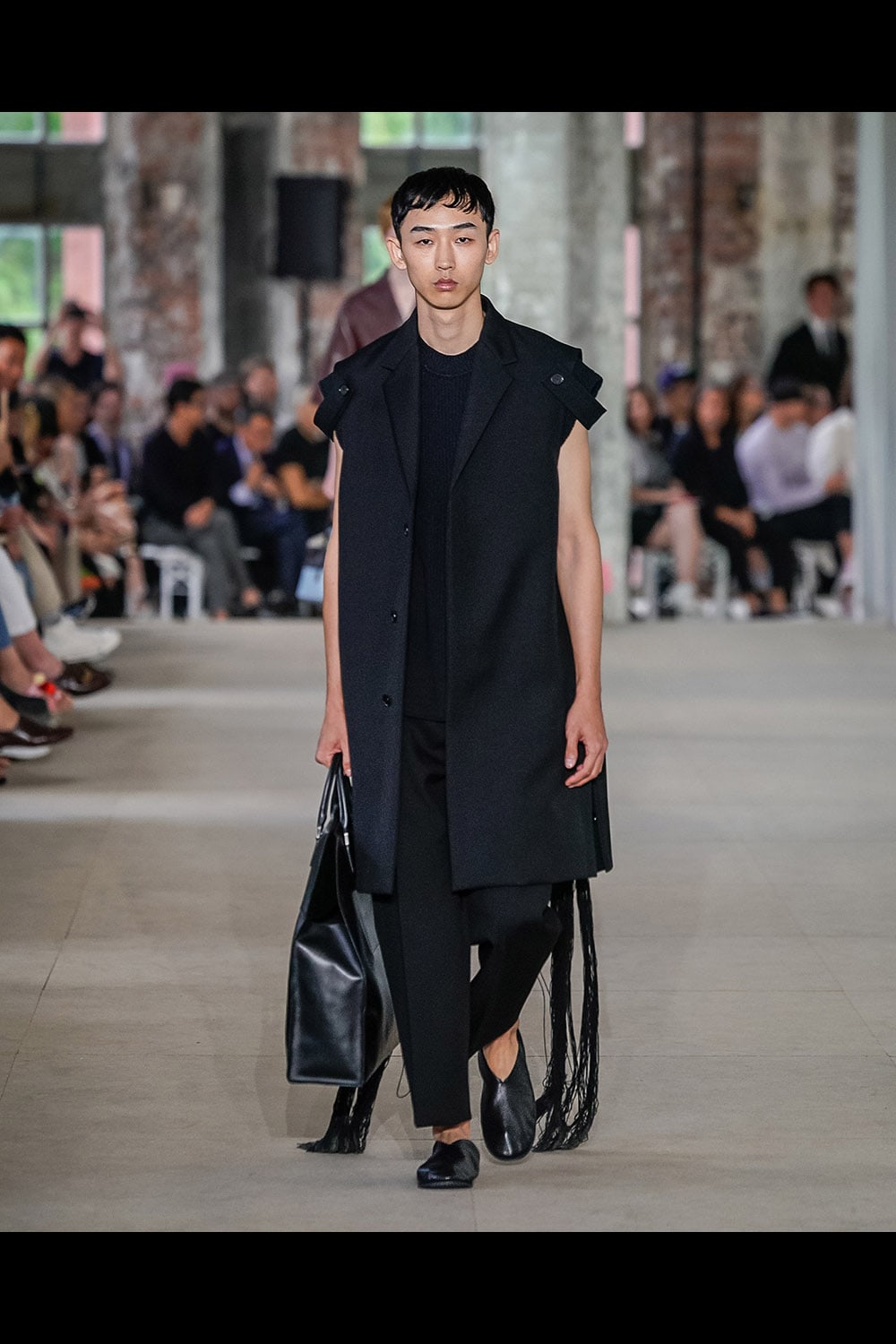 バッグ JIL SANDER 2020SS Classic Cloak Bag Jil Sander Black Soft Leather Shoulder Bag & New Jil Sander Dust
