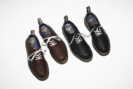 The third collaboration between Nanamika and Dr. Martens features a ziggy sole for a more nautical feel.