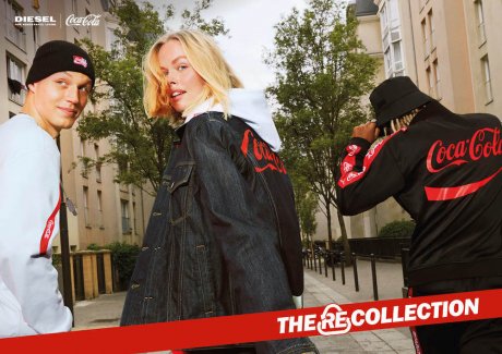 リサイクル素材を用いた、ディーゼル×コカ・コーラのカプセルコレクション。