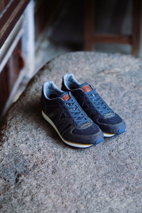 A collaboration between Edouin and Mizuno shoes clad in cell bitch denim was born.