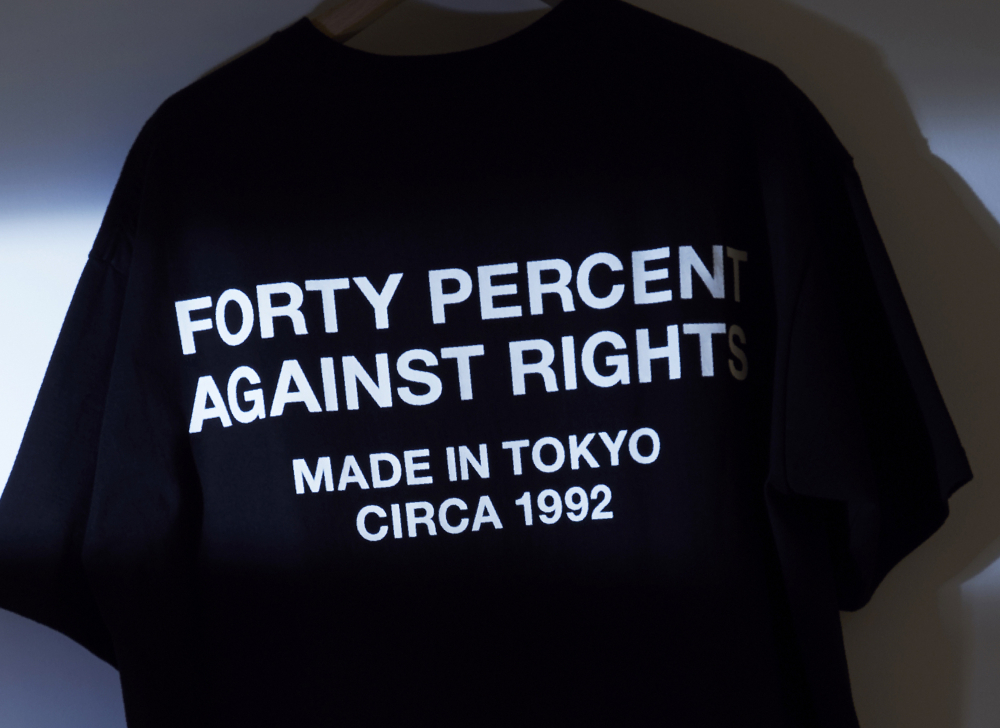 FORTY PERCENT AGAINST RIGHTS®の限定Tシャツ。 NEWS HOUYHNHNM（フイナム）