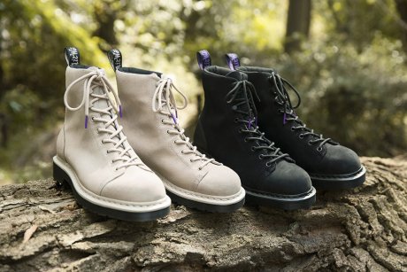 The outdoor-faced Dr. Martens are co-created with The North Face Purple Label.