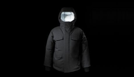 Waterproof, breathable, lightweight, and urban in design. This is a full-length down jacket by Minotaur Inst.
