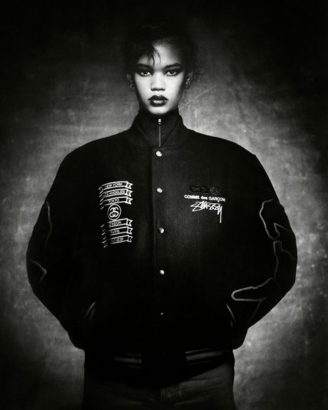 The jacket is a collaboration with Garçon, which celebrates Stussy's 40th anniversary.