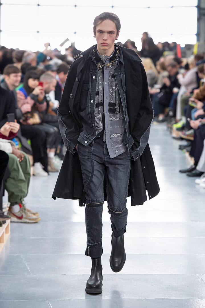 おトク】 【sacai】2020AWコントラストパネルジャケット sacai】2020AW