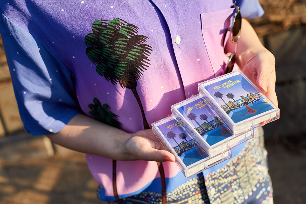 Four people who designed Aloha Rag shirts and their friends