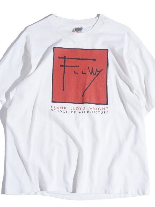 Rare T-shirt with Frank Lloyd Wright's signature printed on it.