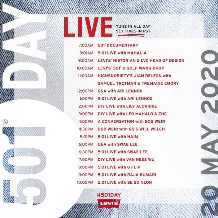 まもなくスタート！ブルージーンズの誕生を祝う「LEVI’S® GLOBAL 501® DAY LIVE」が開催されます。