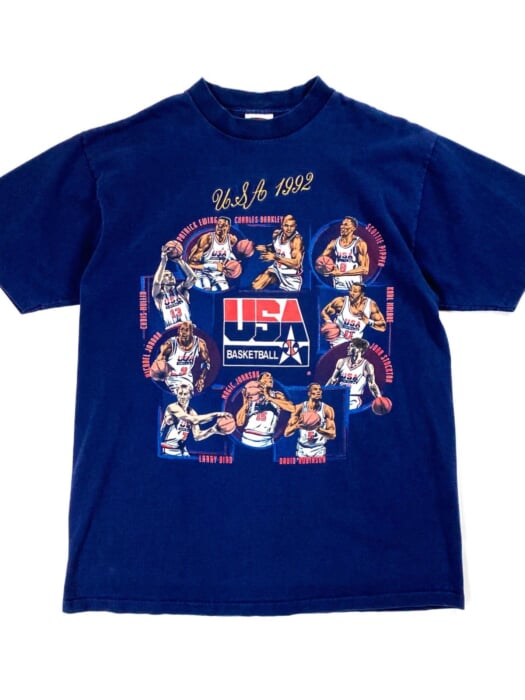 Jordan, Larry Bird, and Magic Johnson. 1992 Olympic Dream Team T-shirt.