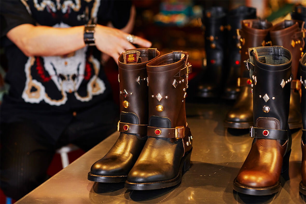 福禄寿　ペコジニア　keystone biker boots ウルフズヘッド