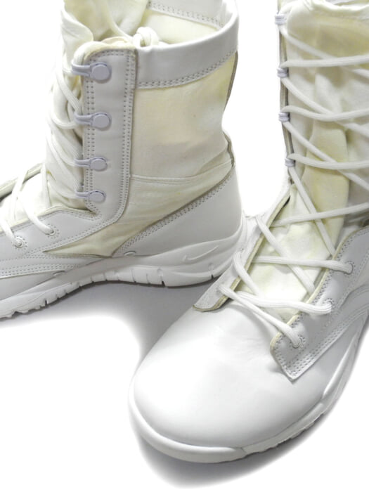 Pure white combat boots. And they are made by Nike.