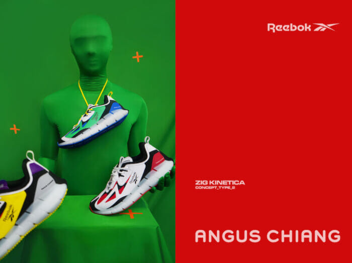 台湾のITデザイナー、アンガス・ジャンがリーボックとコラボ！ 大胆なカラーリングと素材使いが目を惹く一足です。