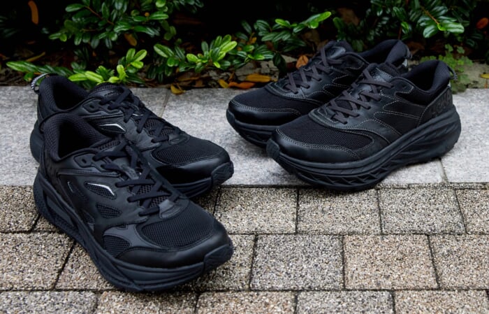 Versatile shoes that fit in with the city. Hoka Oneone's signature work is now available in black.