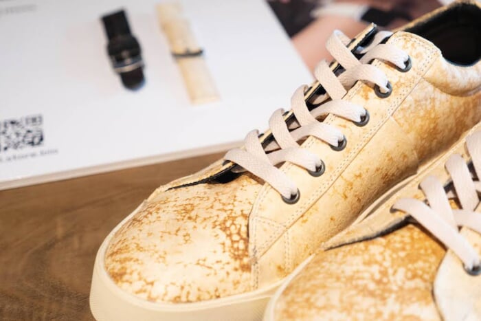 このスニーカー、原材料はキノコです。でも食べられません。