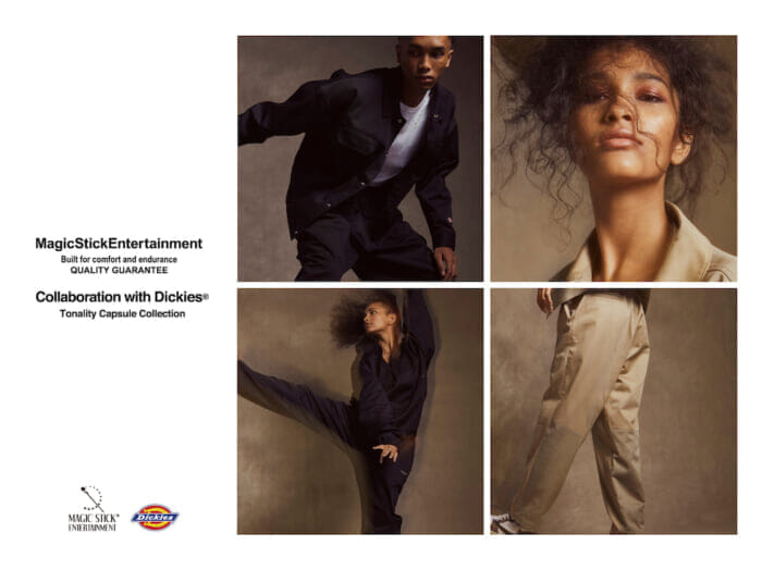 Everyday wear created by Magic Stick and Dickies. The fusion of street and work is comfortably clean.