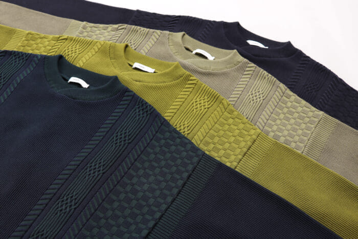 Tranquility and a chill in the air. Yashiki's new knitwear is inspired by the cedar forests along the approach.